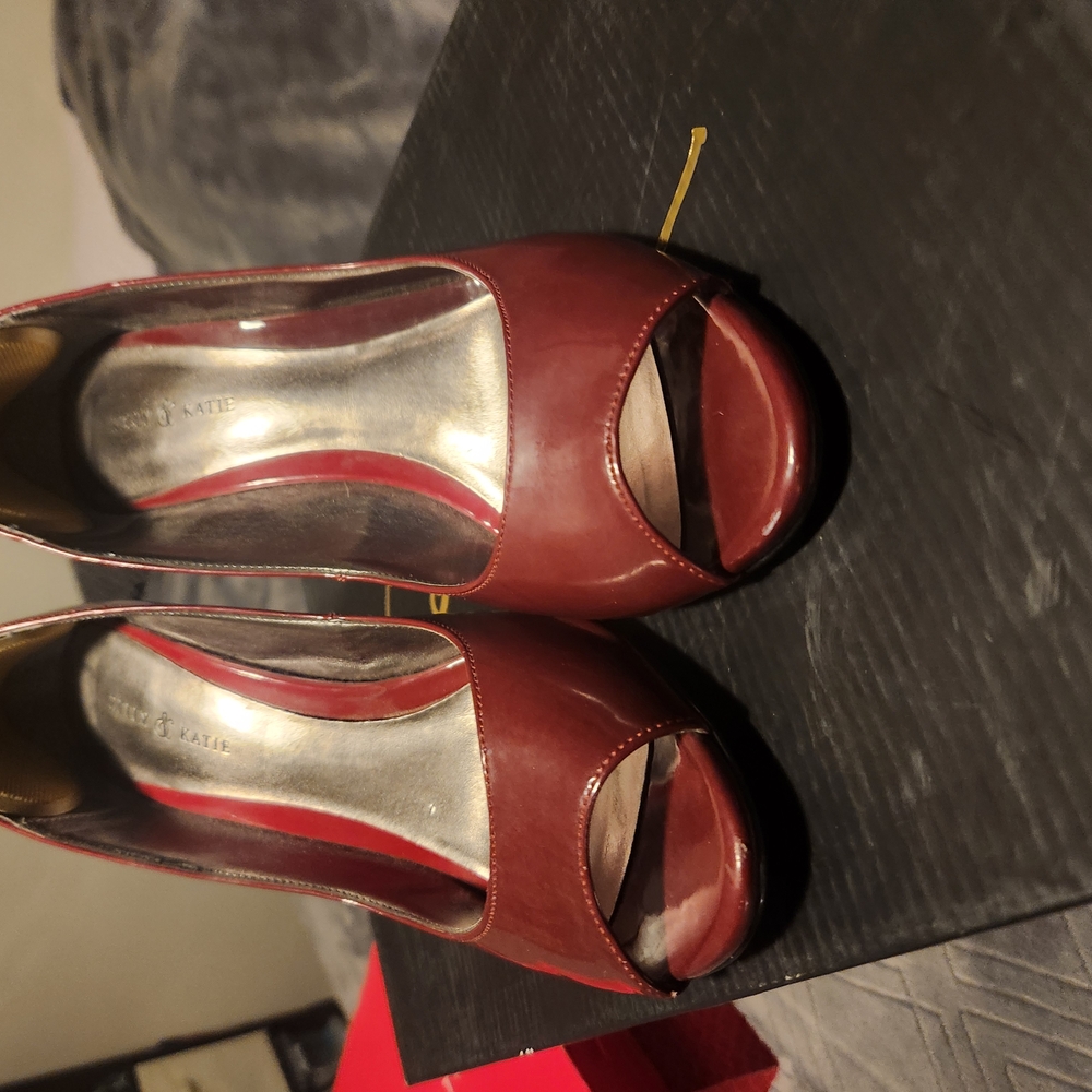 Elegant Red Peep-Toe Heels